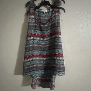 Patterned Sleeveless Top - Multicolor